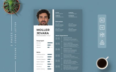 Currículo Limpo e Criativo Gratuito Adobe InDesign, Adobe Illustrator e Affinity Publisher
