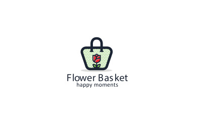 Diseño de logotipo de cesta de flores