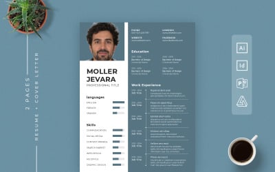 Free Clean &amp;amp; Creative Resume Adobe InDesign, Adobe Illustrator, and Affinity Publisher