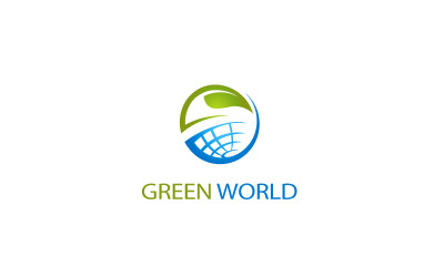 Grünes Welt-Business-Logo-Design