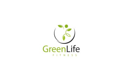 Modèle de conception de logo vert vie