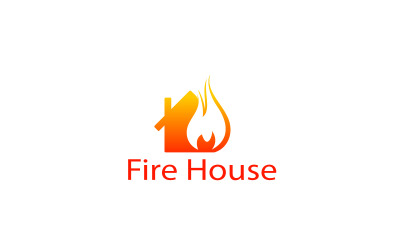 Modello di progettazione del logo della casa dei pompieri