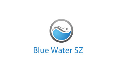 Modelo de design de logotipo de água azul