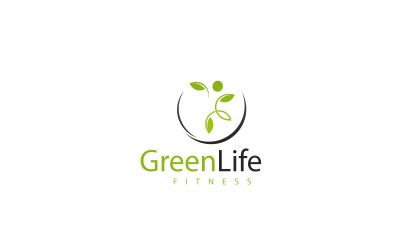Plantilla de diseño de logotipo verde de vida