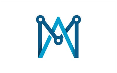 Letter AM electrical vector template