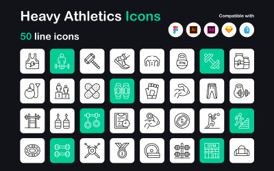 Lineare Symbole für Bewegung und Fitness