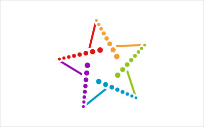 modèle de vecteur étoile colorée