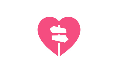 plantilla de vector de dirección de amor rosa