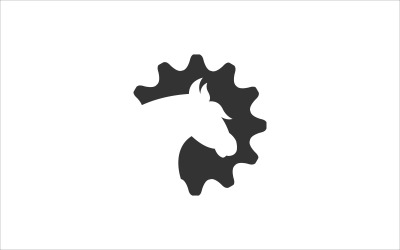 Plantilla de vector de potencia de caballo de engranaje