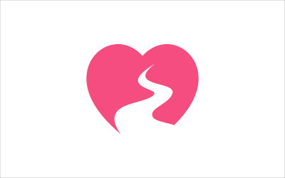 roze liefdesroute vector sjabloon
