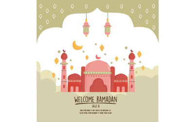Welkom Ramadan 2022 Illustratie