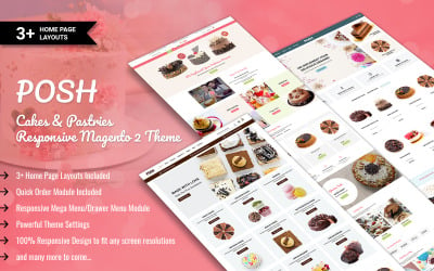 Cakes &amp;amp; Pastries Store Responsive Theme For Magento 2