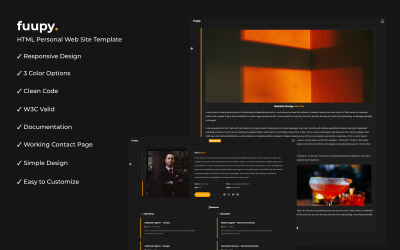 Fuupy - простий шаблон портфоліо