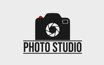 Modèle de logo de photographie avec icône d&amp;#39;appareil photo