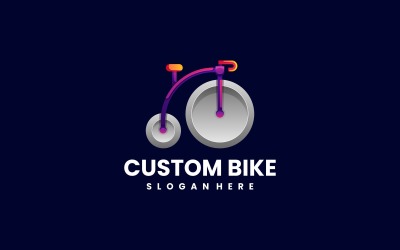 Design de logotipo de gradiente de bicicleta