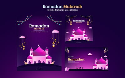 Happy Ramadan - Banner Template for Youtube Thumbnails and Social Media
