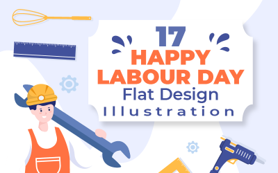 17 Illustrazione felice della festa del lavoro