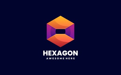Logo-Vorlage mit Hexagon-Farbverlauf