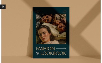 Modello per lookbook di moda con tono terra minimo