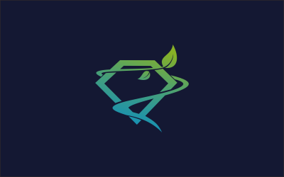 Logo-Vorlage mit grünem Diamant