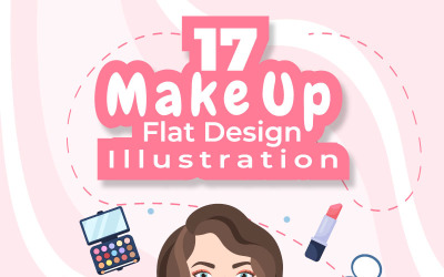 17 Make Up Cosmetics Collection Illustration