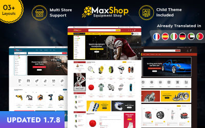 MaxShop - Sport, spel, verktyg och bildelar PrestaShop e-handelstema