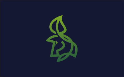 modelo de logotipo de linha de cavalo verde