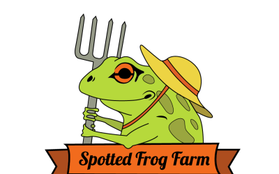 Plantilla de logotipo de granja de ranas manchadas