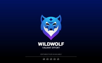 Wild Wolf Gradient Logo Style