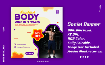 Creative Gym Social Media Ads banner design