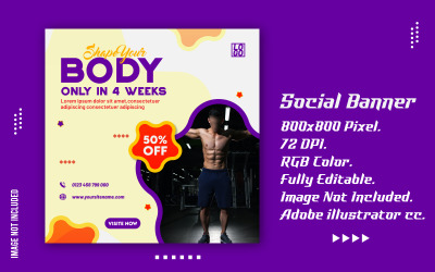 Creative Gym Social Media Ads Bannerdesign