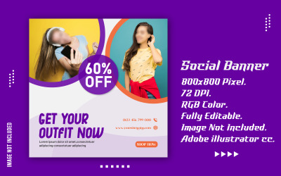 Creative Modern Social Media Ads Banner Vorlage