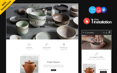 Keramik – keramik, keramik och hantverk Responsive Opencart-tema för flera ändamål