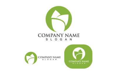 Logos de Ecología de hoja de árbol de Vector verde 2