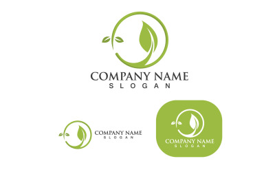 Logotipos de ecología de hoja de árbol de vector verde 5