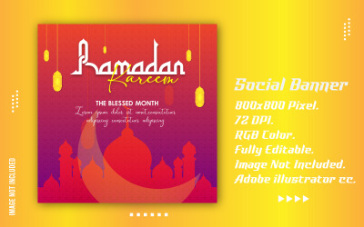 Ramadan Kareem Social Media Wish Banner Mall