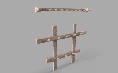 Średniowieczne wieszaki Model 3D Low-poly