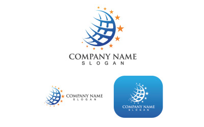Vector de logotipo y símbolo de globo terráqueo 2