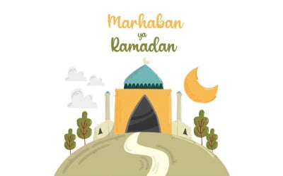 Ramadán Kareem Eid Mubarak Ilustración