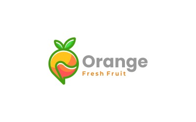 Stile del logo della mascotte di colore arancione