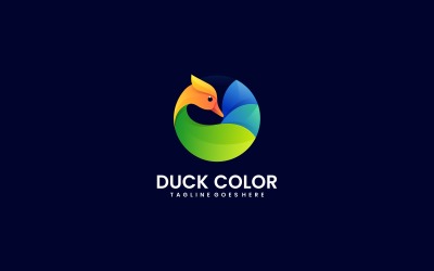 Style de logo dégradé de couleur canard