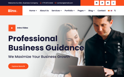 Binv - Фінансовий та бізнес шаблон Joomla 4