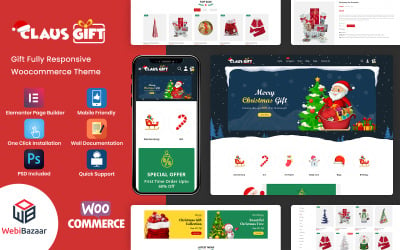Clausgift - адаптивна тема WooCommerce для різдвяних подарунків