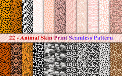 Conjunto de patrones sin fisuras con estampado animal, patrón de piel animal