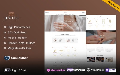 Jewelo - Smycken och mode Responsive WooCommerce Elementor Store