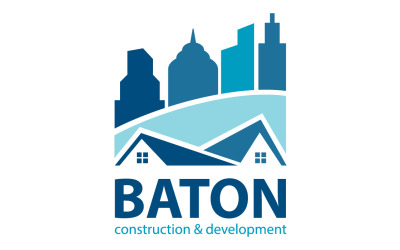 Plantilla de logotipo de desarrollo y construcción de bastones