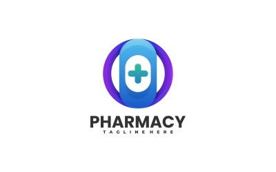 Аптека градієнтний стиль логотипу