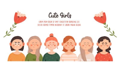 Illustration de la collection de jolies filles