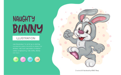 Naughty Easter Bunny. T-Shirt, PNG, SVG.