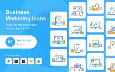 Векторы плоского контура бизнес-маркетинга